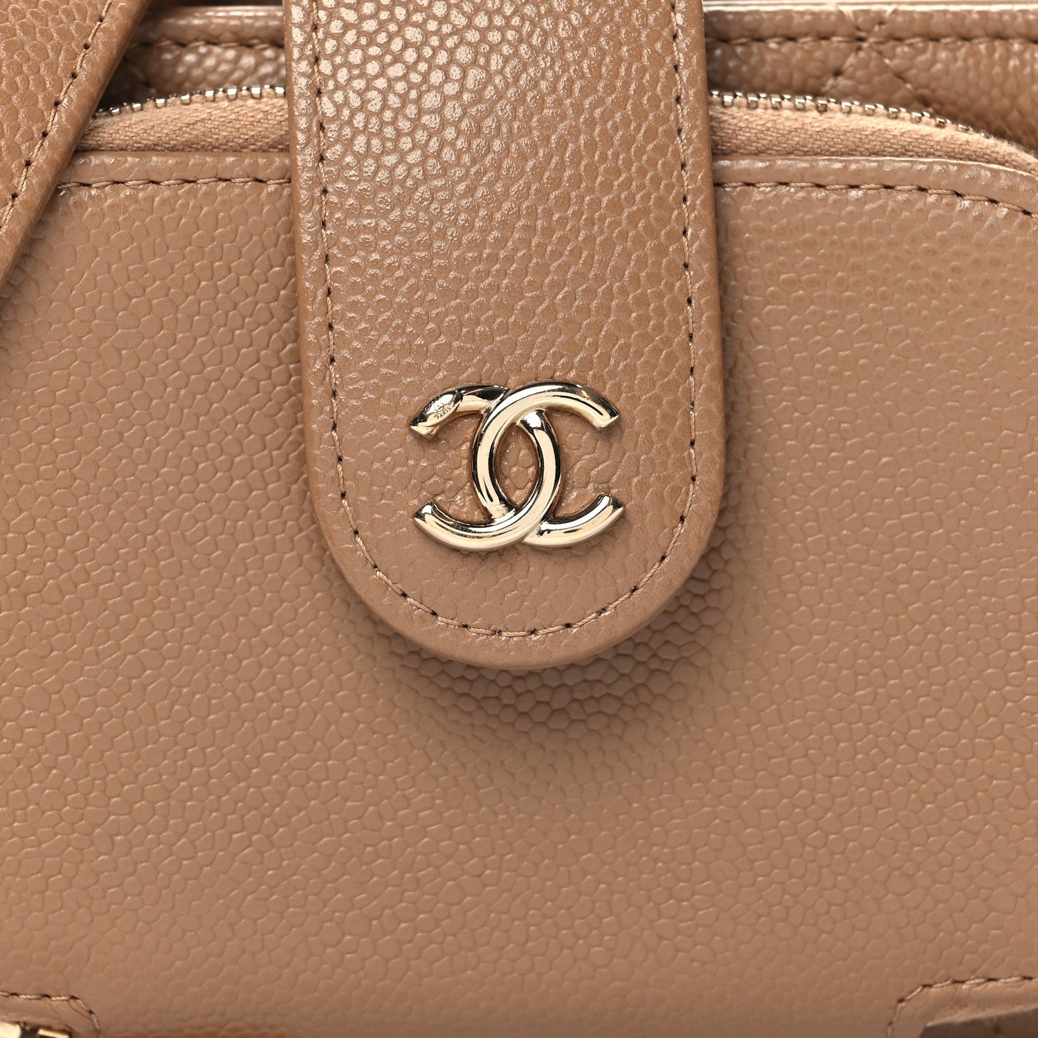 Chanel Caviar Quilted Business Affinity Phone Holder With Chain Beige 11 of 13