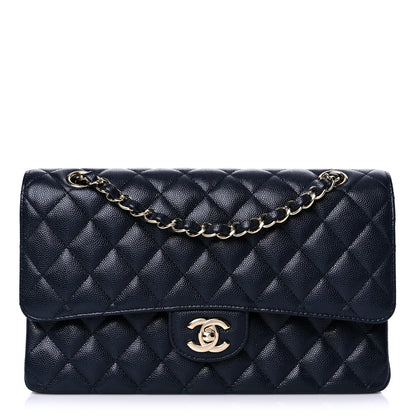 Chanel Caviar Quilted Medium Double Flap Navy 1 of 9