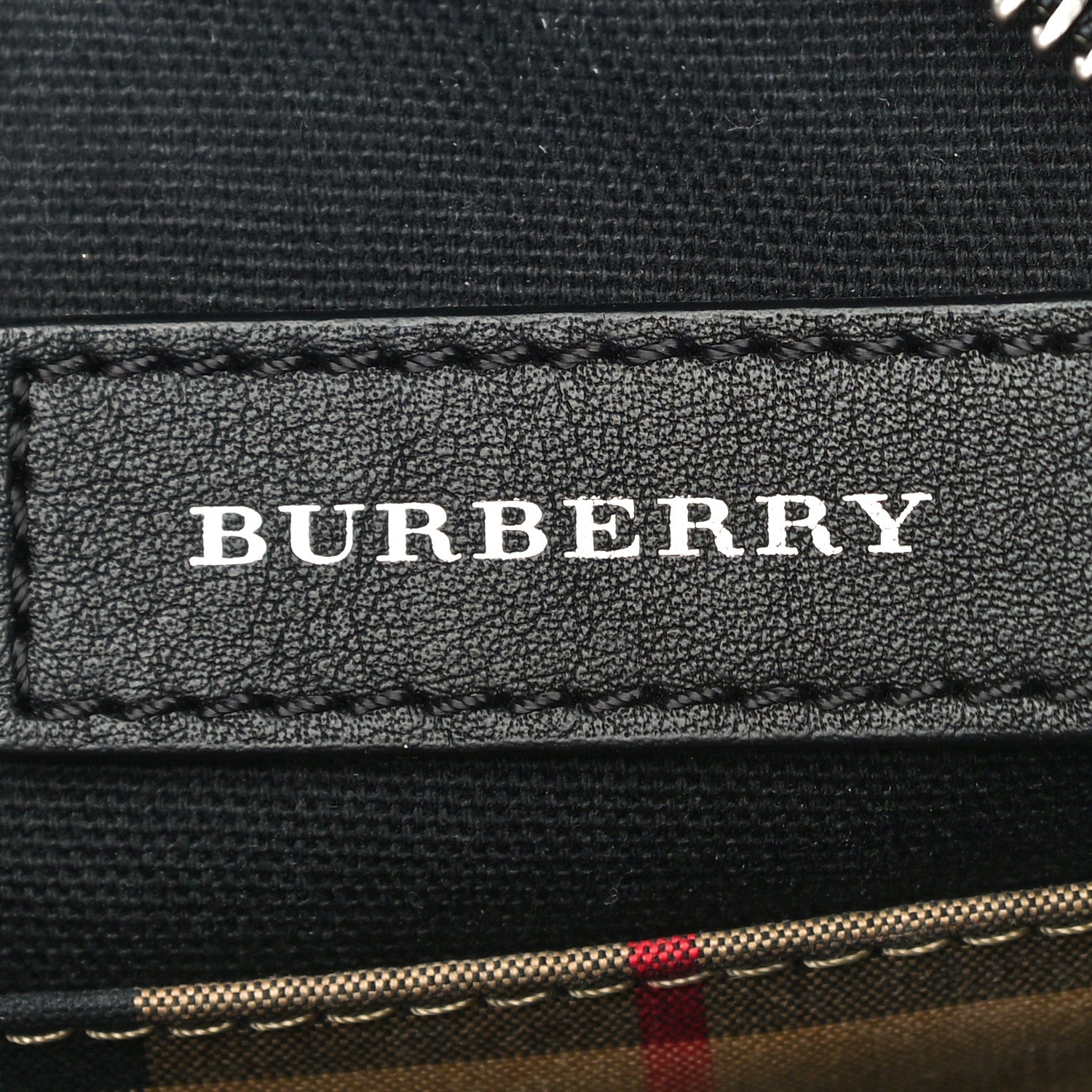 Burberry Vintage Check Calfskin Cartoon Print Round Bag Black White 6 of 9