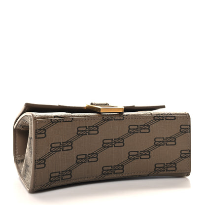 Balenciaga Coated Canvas BB Monogram Hourglass Top Handle Bag XS Beige Brown 4 of 10