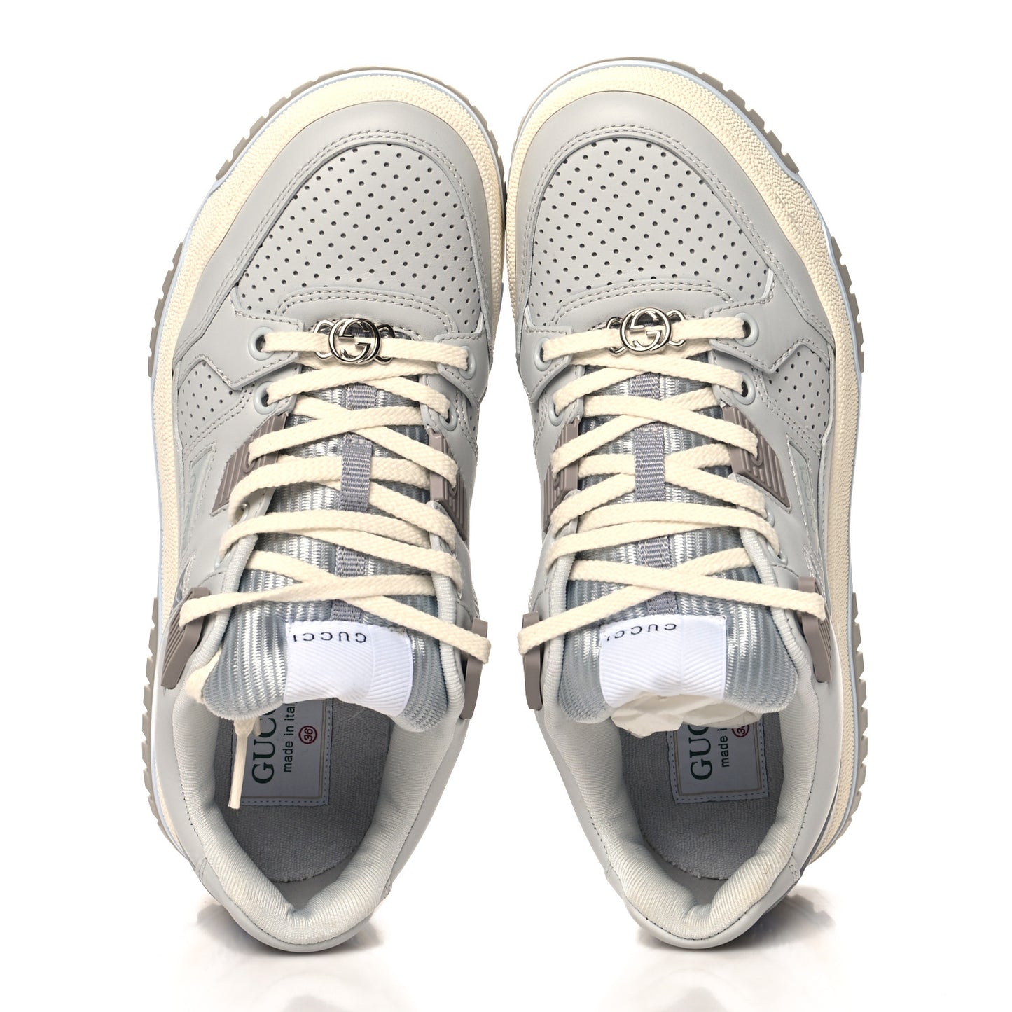 Calfskin Perforated Sneakers 36 Smoky Grey