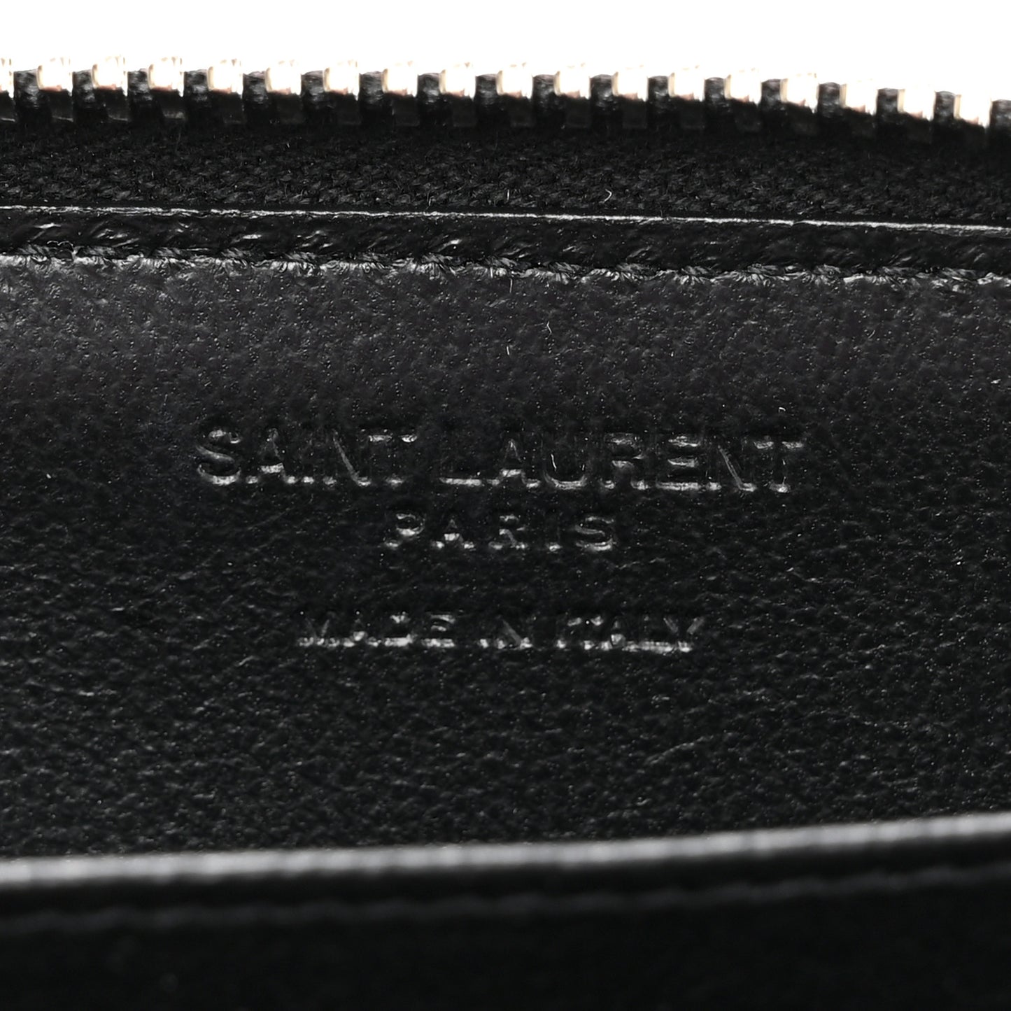 Grained Calfskin Rive Gauche Compact Zip Around Wallet Black