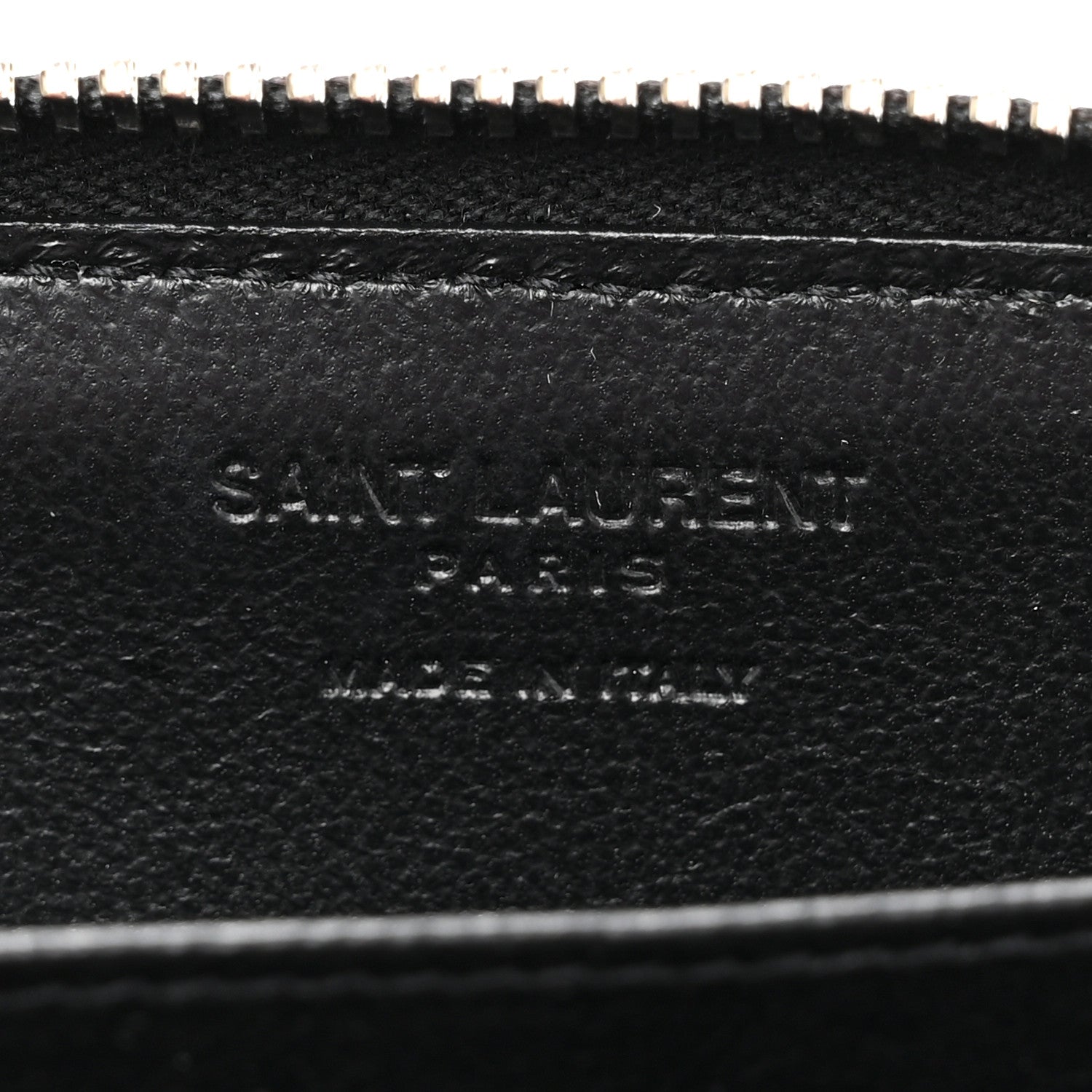 Saint Laurent Grained Calfskin Rive Gauche Compact Zip Around Wallet Black 6 of 6