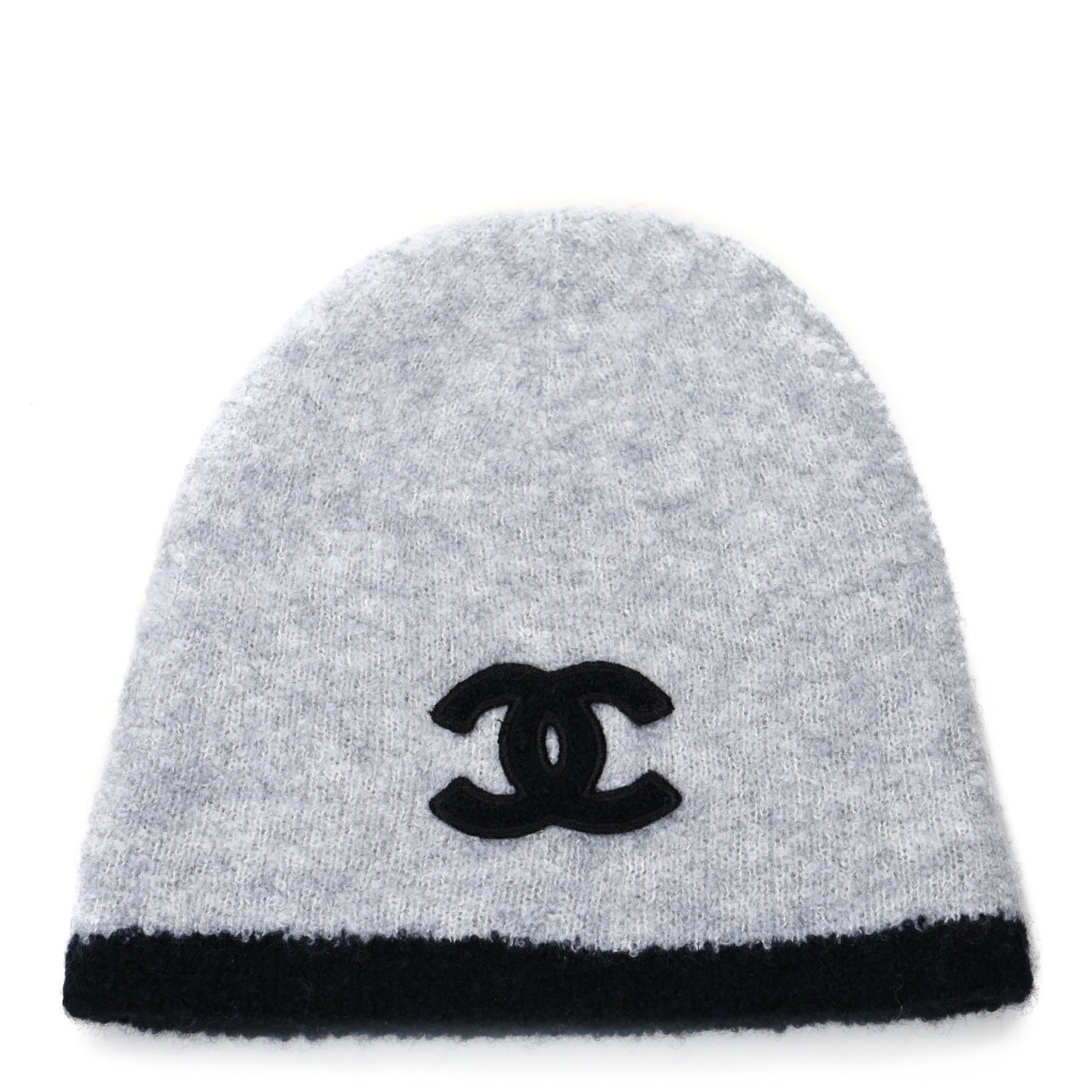 Cashmere Silk CC Beanie Hat Grey Black