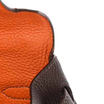Hermes Togo Tri-Color Kelly Retourne 35 Vermillion Orange Ebene 11 of 16