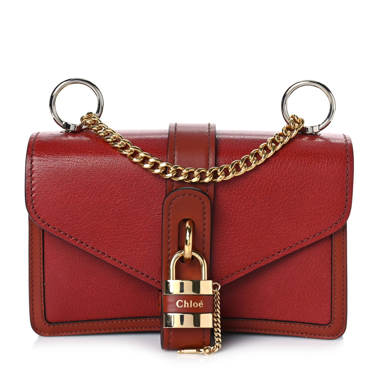 Shiny Goatskin Calfskin Aby Chain Shoulder Bag