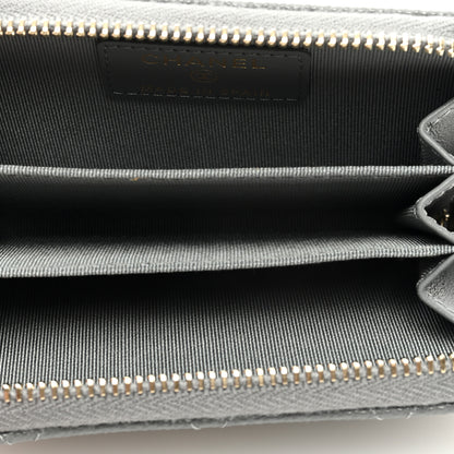 Chanel Caviar Quilted Zip Coin Purse Grey 5 of 7
