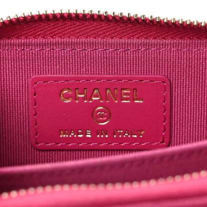 Chanel Caviar Quilted Zip Card Holder Fuchsia 6 of 7