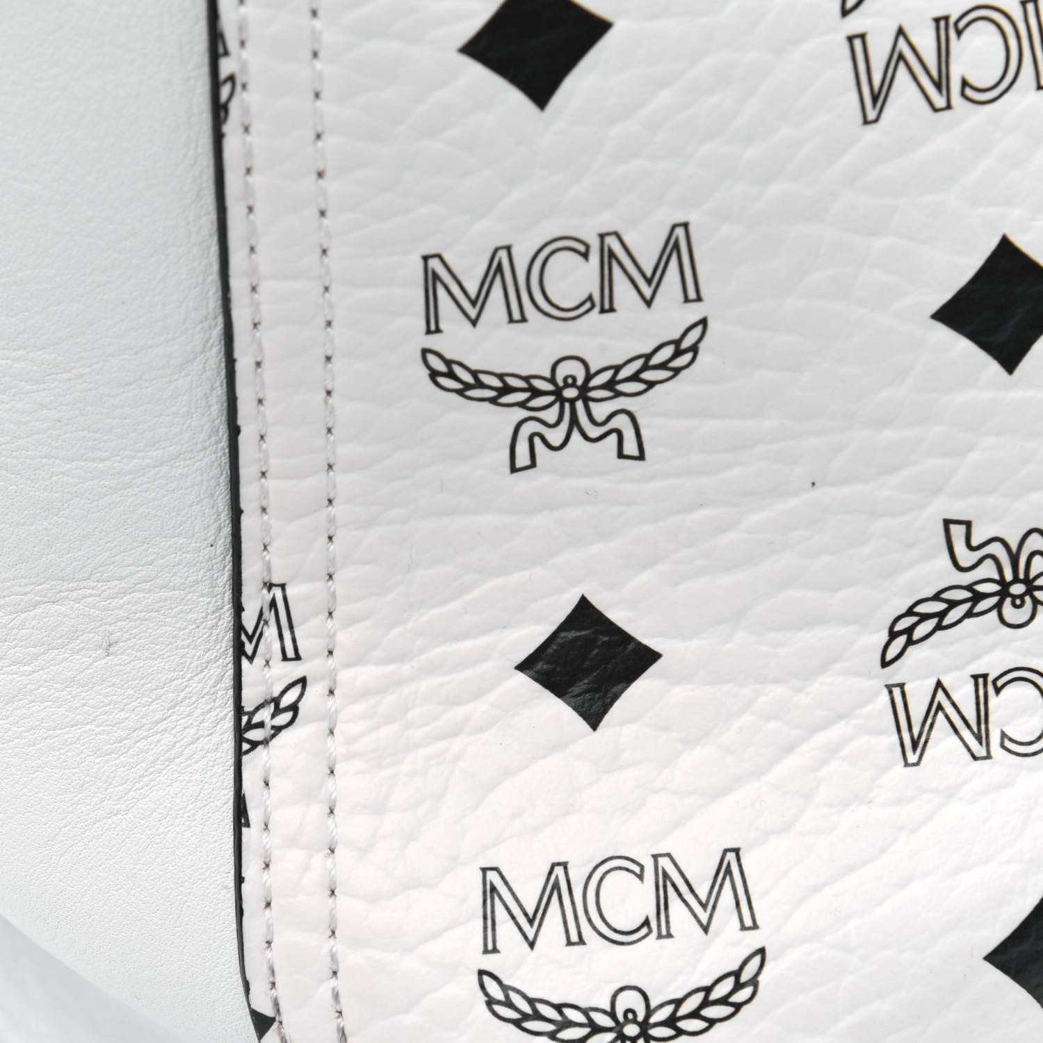 MCM Visetos Shopper Tote White 15 of 18