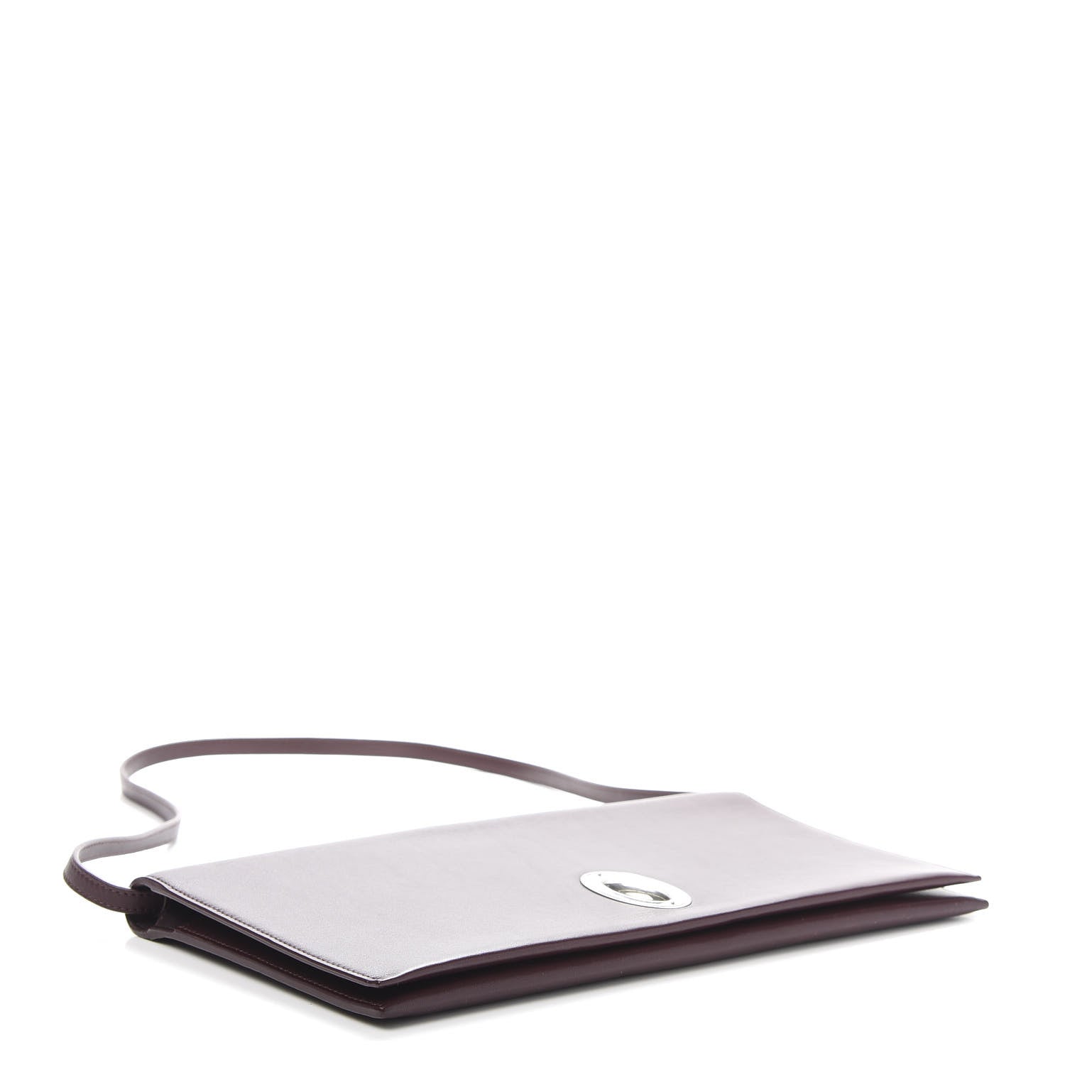 Celine Calfskin Oval Clutch on Strap Burgundy 4 of 9