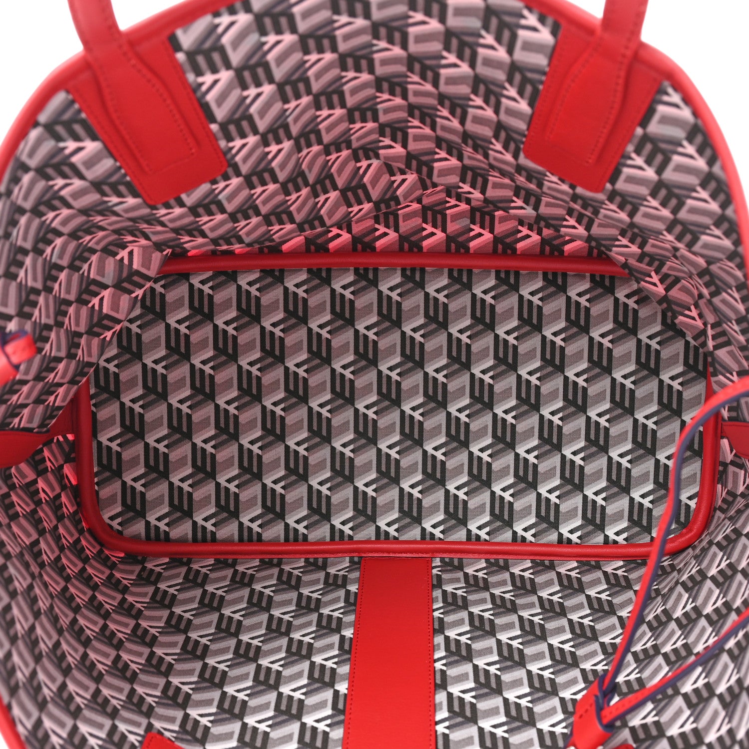 MCM Visetos Medium Liz Reversible Shopper Tote Candy Red 9 of 15