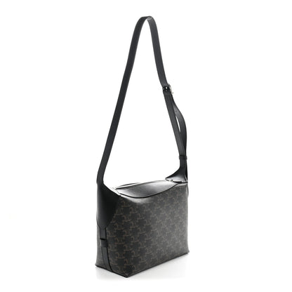 Celine Triomphe Canvas Calfskin Harry Crossbody Bag Black 3 of 12