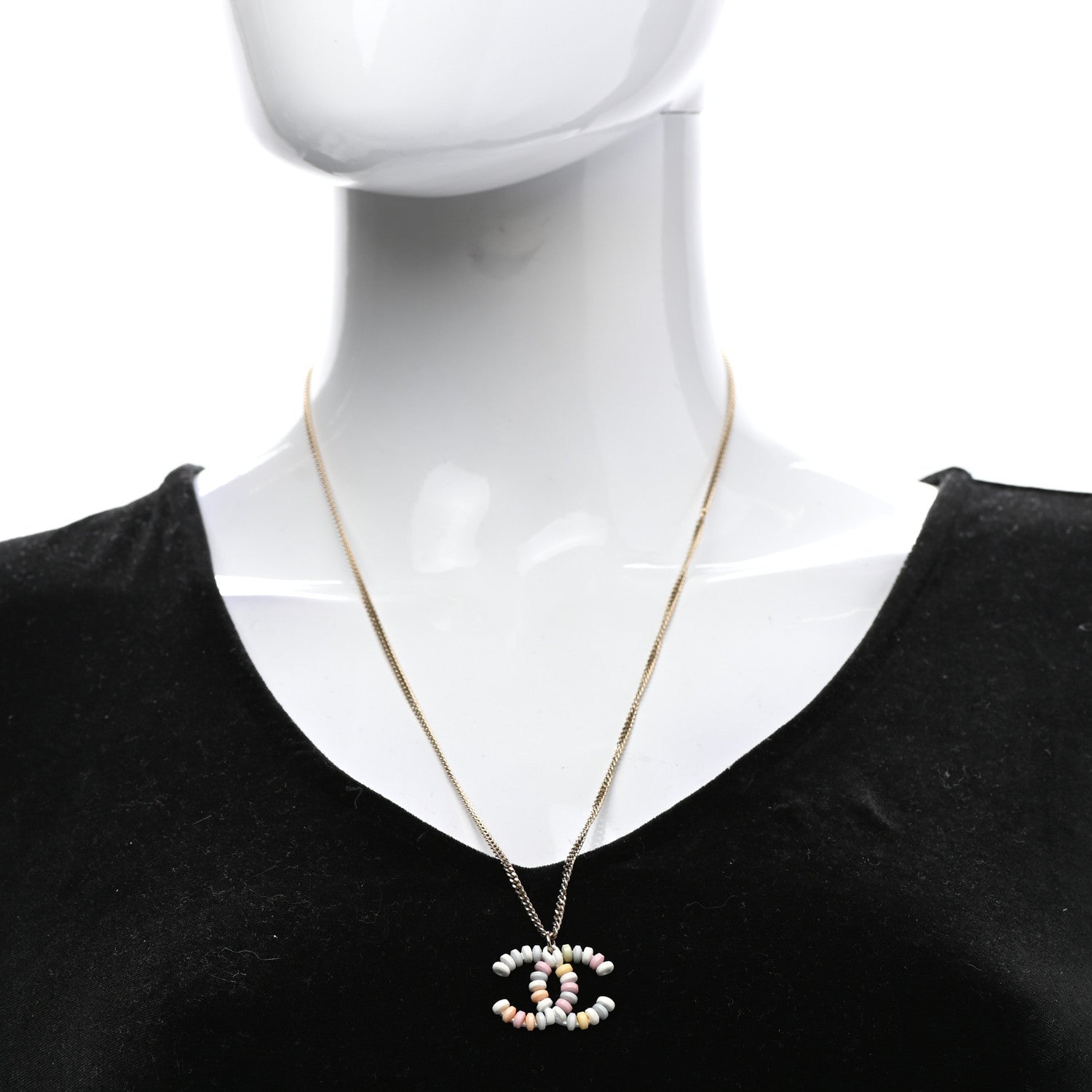Chanel Candy Chain CC Pendant Necklace Gold Multicolor 2 of 7
