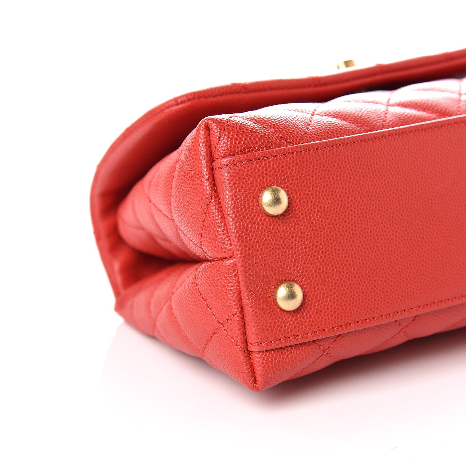Chanel Caviar Quilted Mini Coco Handle Flap Red 5 of 10