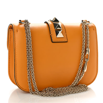 Valentino Garavani Vitello Small Glam Lock Rockstud Flap Mandarin Sorbet 3 of 8