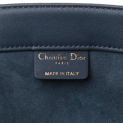 Christian Dior Calfskin Embossed Medium Book Tote Blue 7 of 10