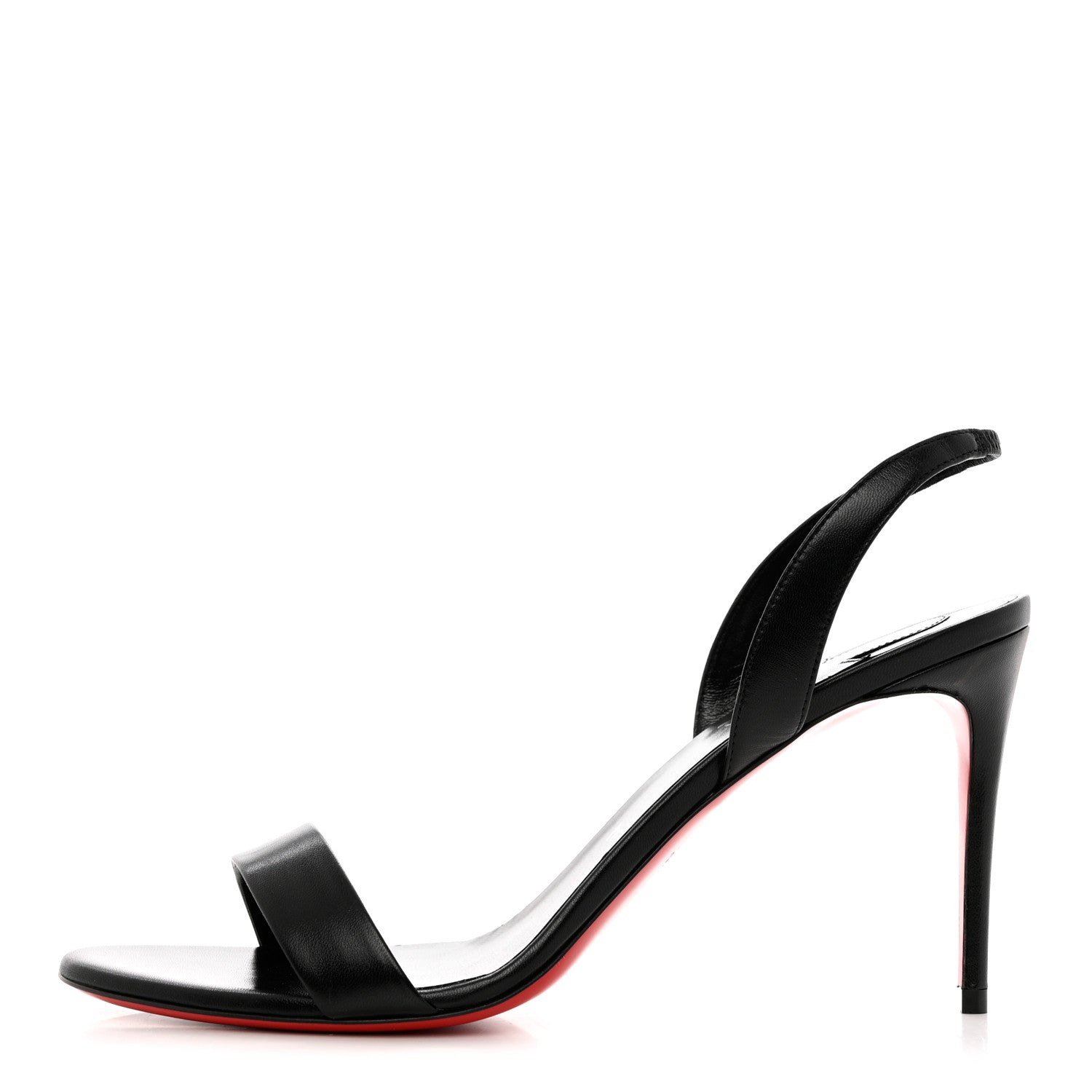 Christian Louboutin Calfskin O Marylin 85 Slingback Sandal Heels 41 Black 1 of 8