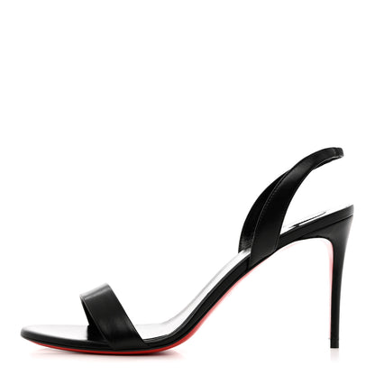Christian Louboutin Calfskin O Marylin 85 Slingback Sandal Heels 41 Black 1 of 8
