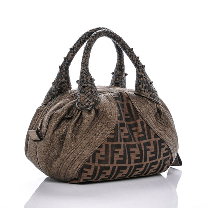 Fendi Zucca Goatskin Spy Bowler Tobacco Bronzo 3 of 10