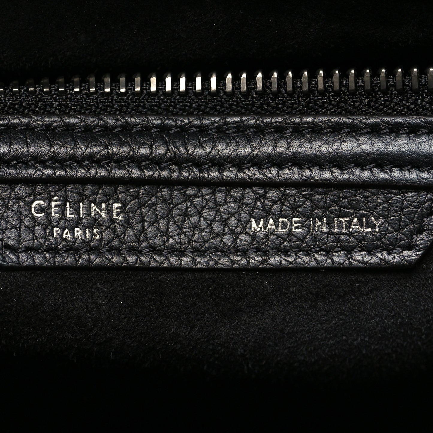 Drummed Calfskin Micro Luggage Black