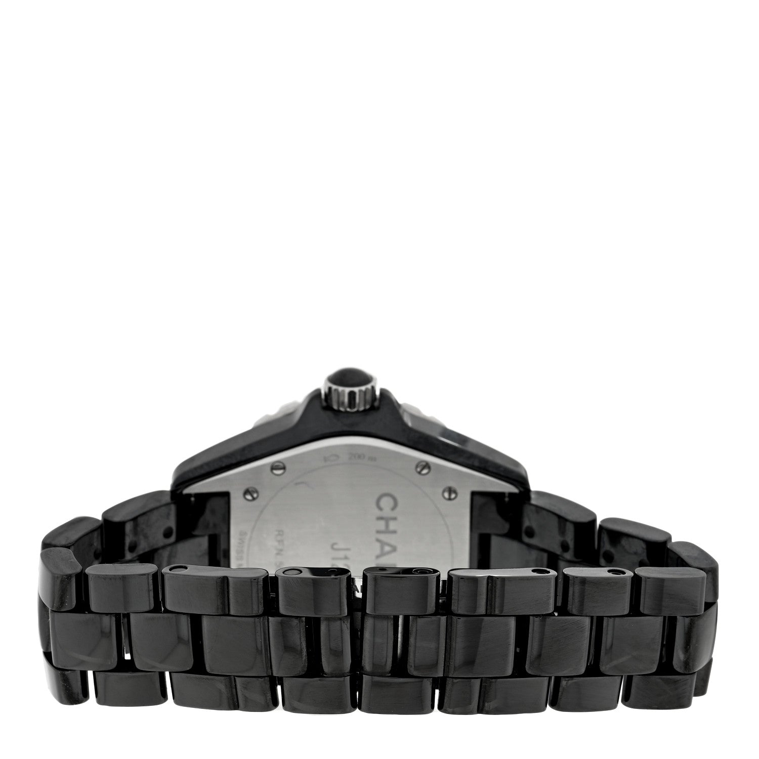 Chanel Stainless Steel Ceramic Diamond 38mm J12 Automatic Watch Black 3 of 4