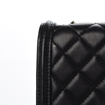 Chanel Lambskin Quilted Boy Brick Studded Flap Black 10 of 10