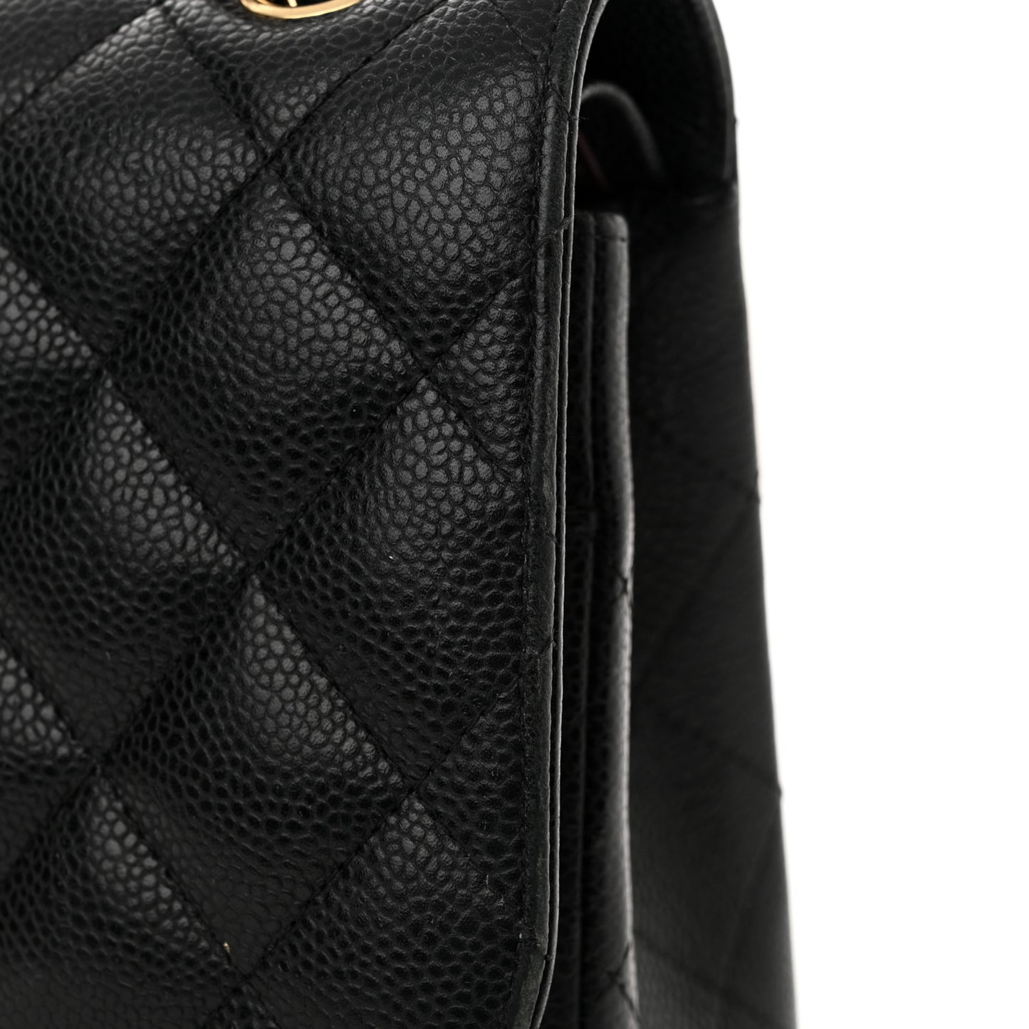 Caviar Quilted Jumbo Double Flap Black