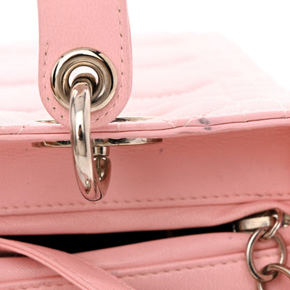 Christian Dior Lambskin Cannage Medium Lady Dior Rose Clair 13 of 14