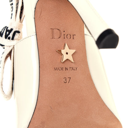 Christian Dior Patent Ribbon J'Adior Slingback 100mm Pumps 37 Off White 6 of 7