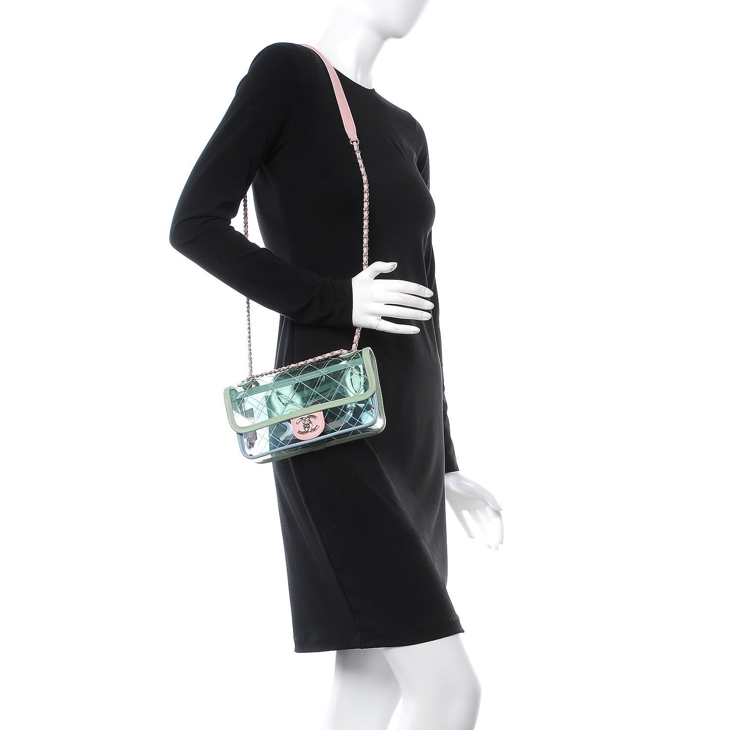 Chanel Lambskin PVC Quilted Mini Coco Splash Flap Blue Green 2 of 8