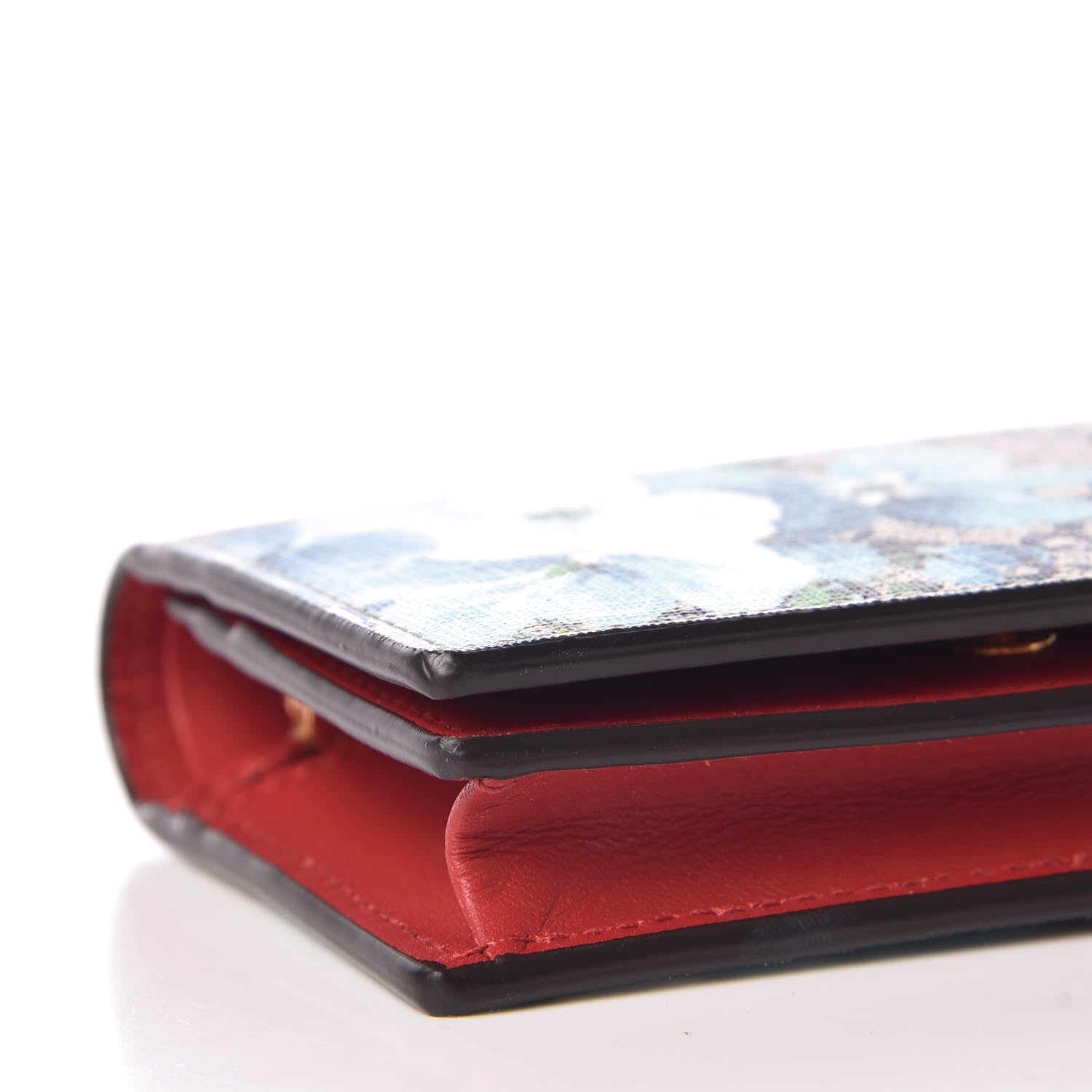 Gucci GG Supreme Monogram Blooms Card Case Wallet Beige Blue Navy Hibiscus Red 8 of 10