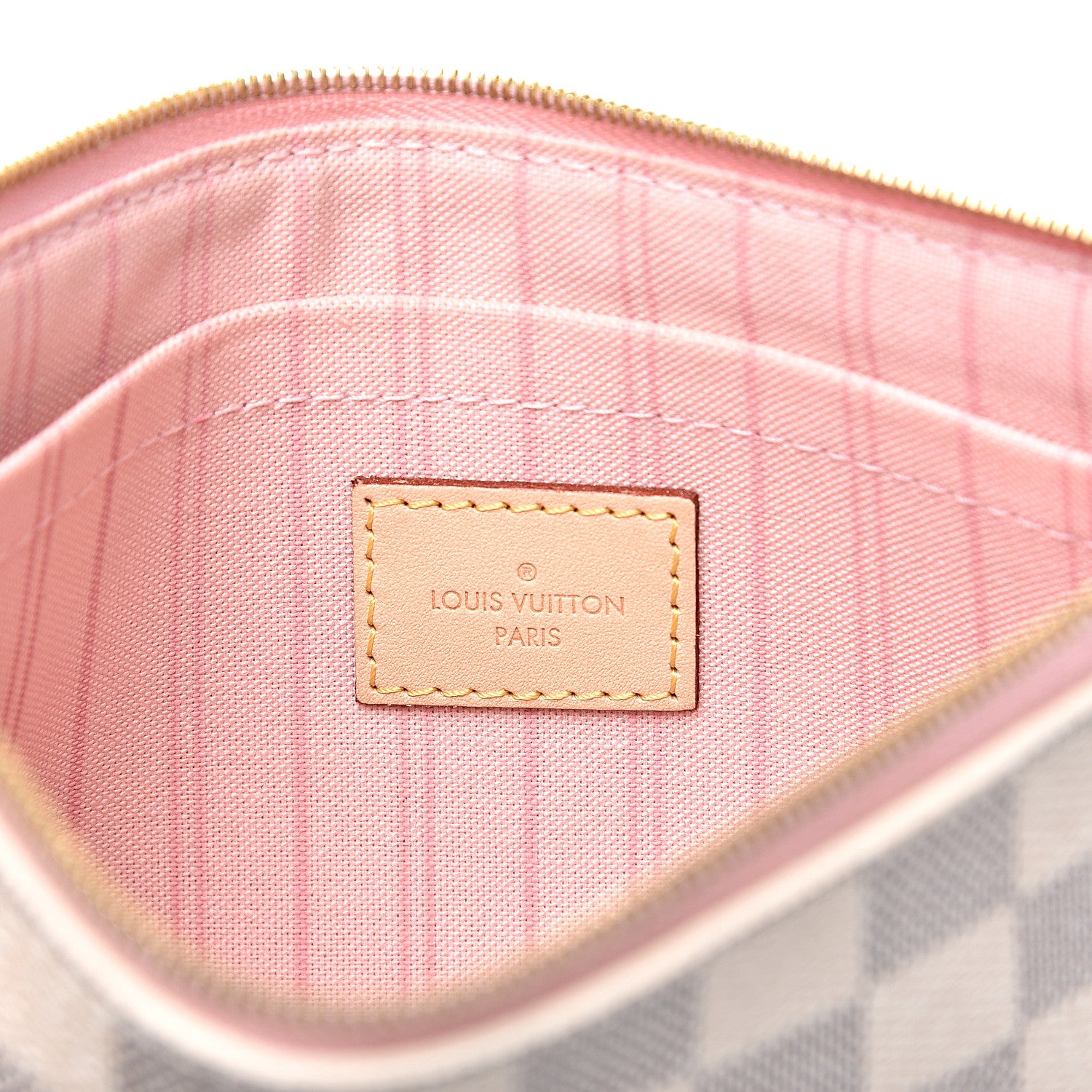 Louis Vuitton Damier Azur Neverfull MM GM Pochette Rose Ballerine 5 of 8