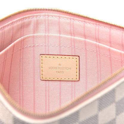 Louis Vuitton Damier Azur Neverfull MM GM Pochette Rose Ballerine 5 of 8
