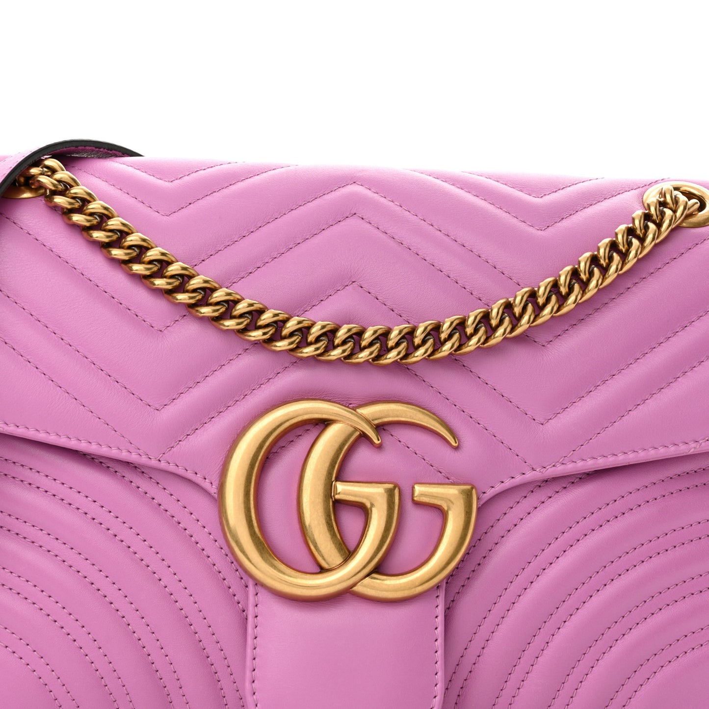 Calfskin Matelasse Medium GG Marmont Shoulder Bag Candy Mousse