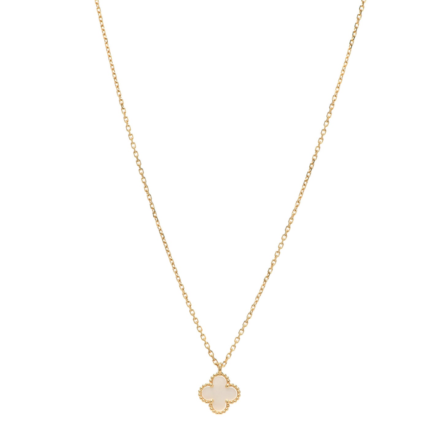 18K Yellow Gold Mother of Pearl Sweet Alhambra Pendant Necklace