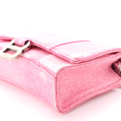 Balenciaga Nappa Denim Printed Hourglass Chain Bag Denim Pink 9 of 9