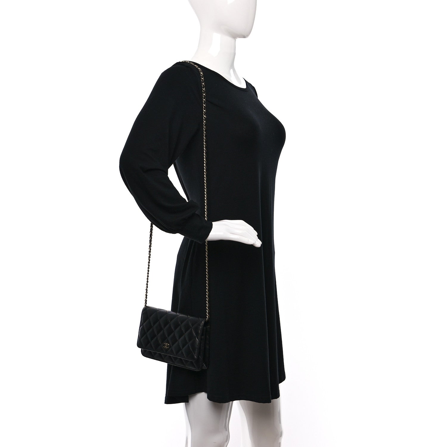 Chanel Caviar Quilted Wallet on Chain WOC Black 2 of 10