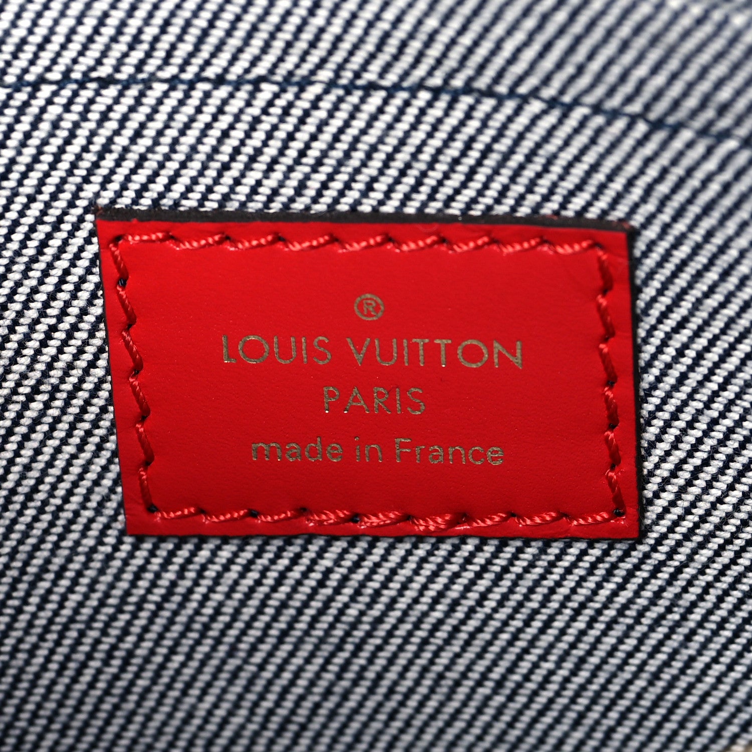 Louis Vuitton Denim Damier Monogram Patchwork Multi Pochette Accessories Blue Rouge 9 of 18