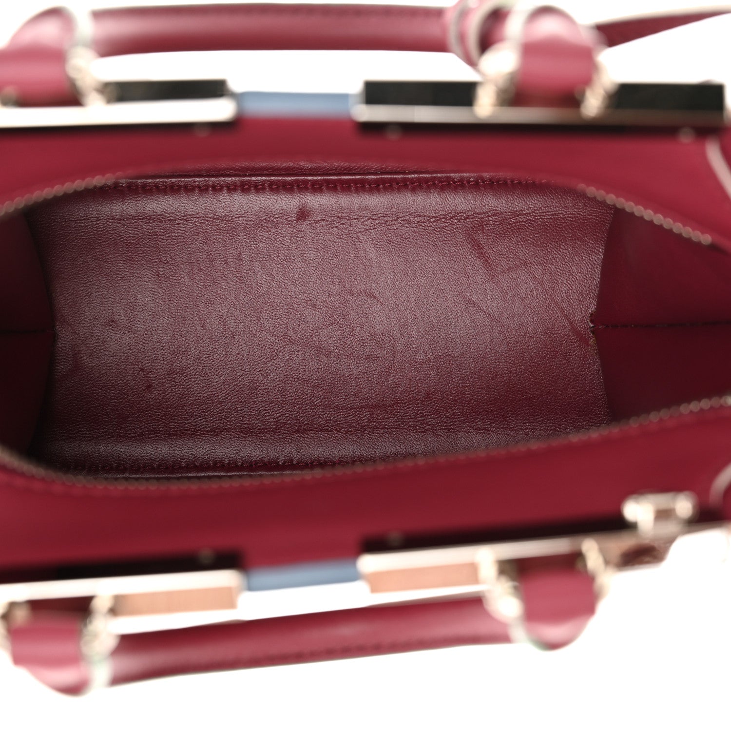 Fendi Vitello Dolce Mini 3jours Tote Black Cherry 5 of 12