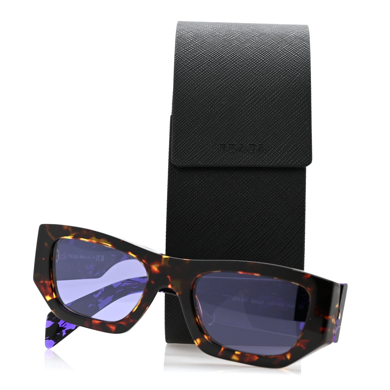 Prada Acetate Pillow Sunglasses SPR A01 Purple Havana Brown 8 of 8