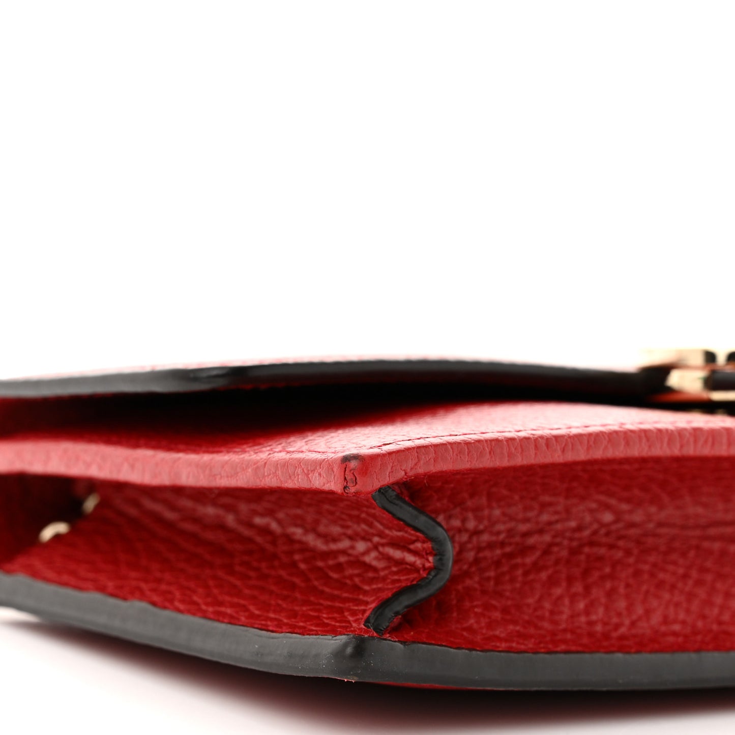 Dollar Calfskin Interlocking G Chain Wallet Red