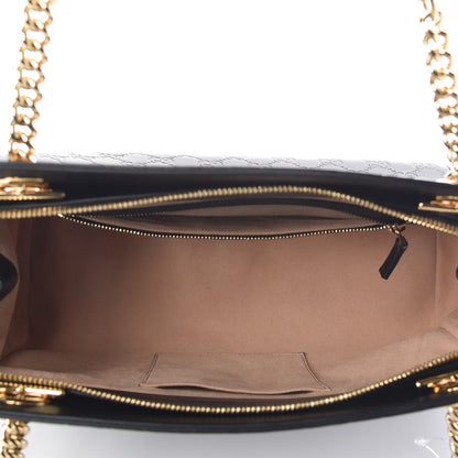 Gucci Guccissima Signature Medium Shoulder Tote Bag Black 5 of 7