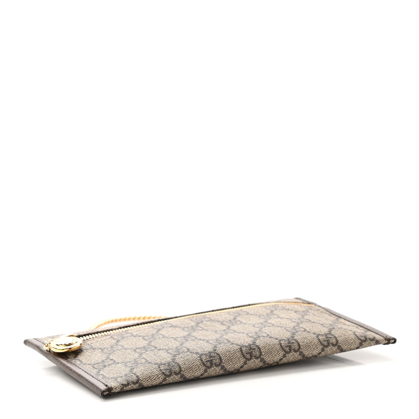 GG Supreme Monogram Large Rajah Chain Clutch Brown