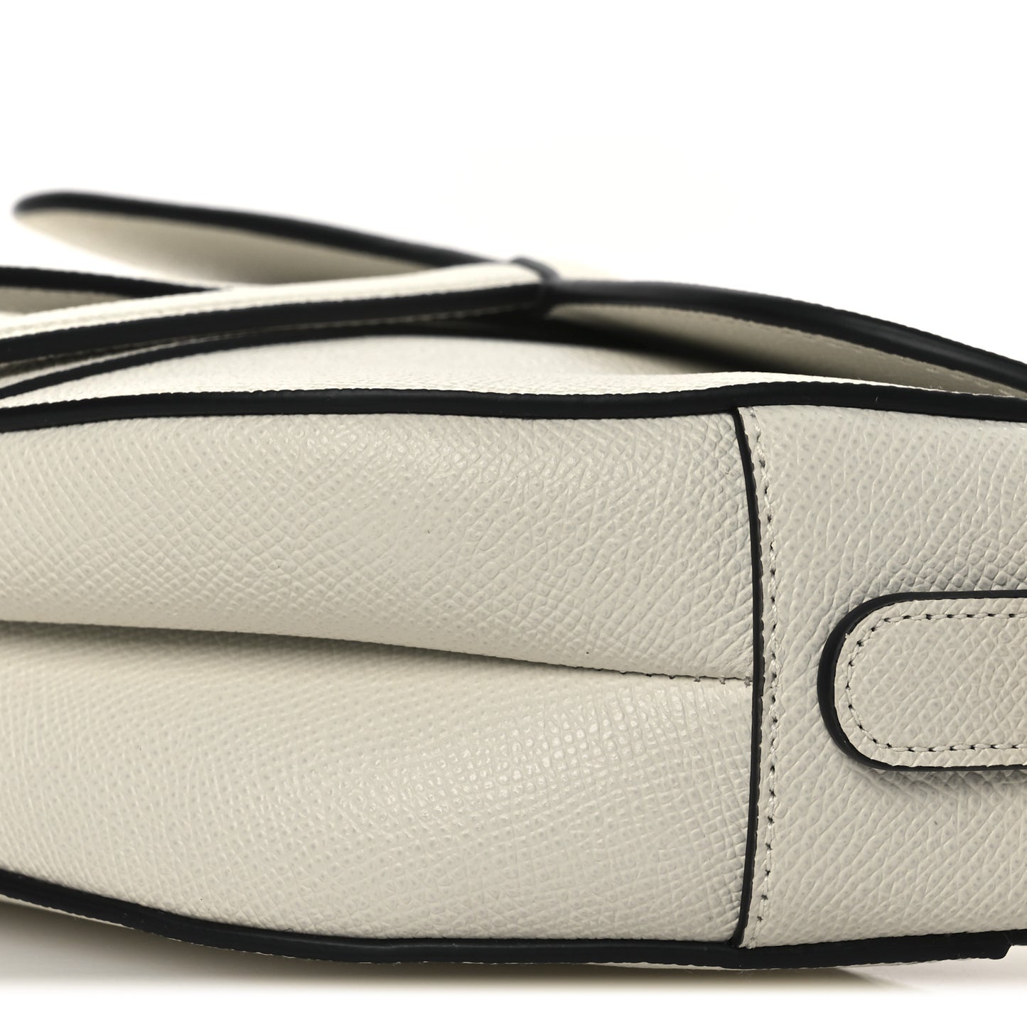 Grained Calfskin Saddle Bag With Strap Latte