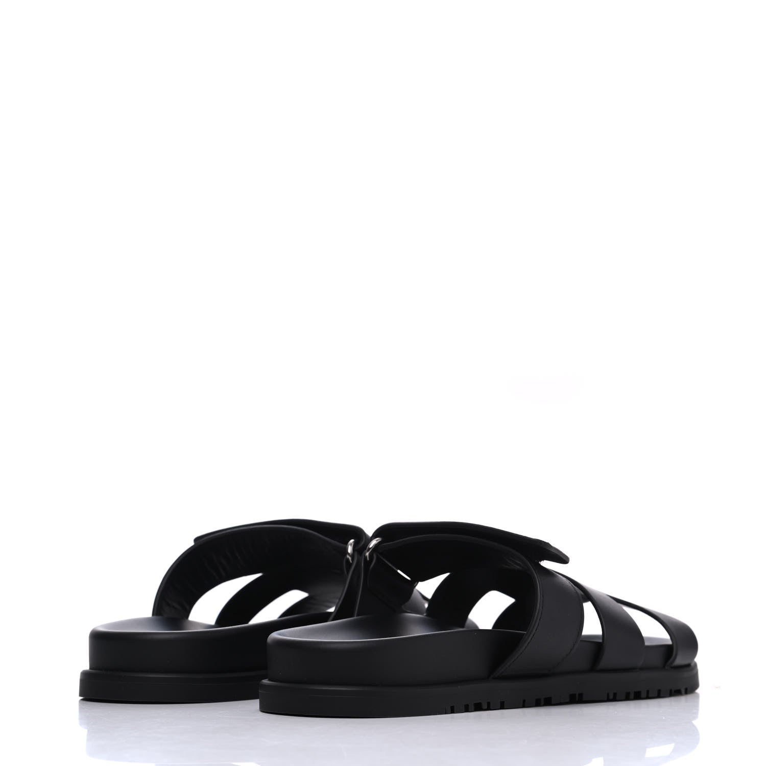 Hermes Calfskin Womens Chypre Sandals 39 Black 4 of 11
