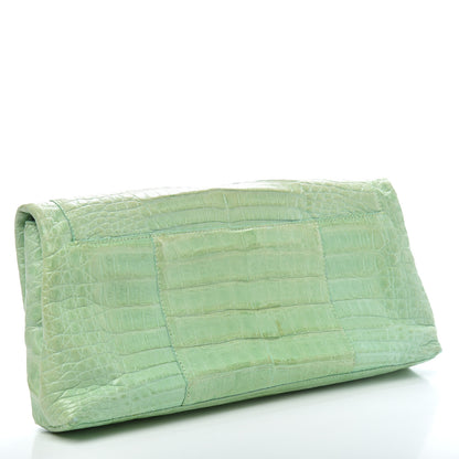 Nancy Gonzalez Crocodile Foldover Clutch Seafoam 2 of 9