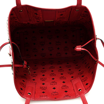 MCM Visetos Medium Liz Reversible Shopper Tote Ruby Red 9 of 22