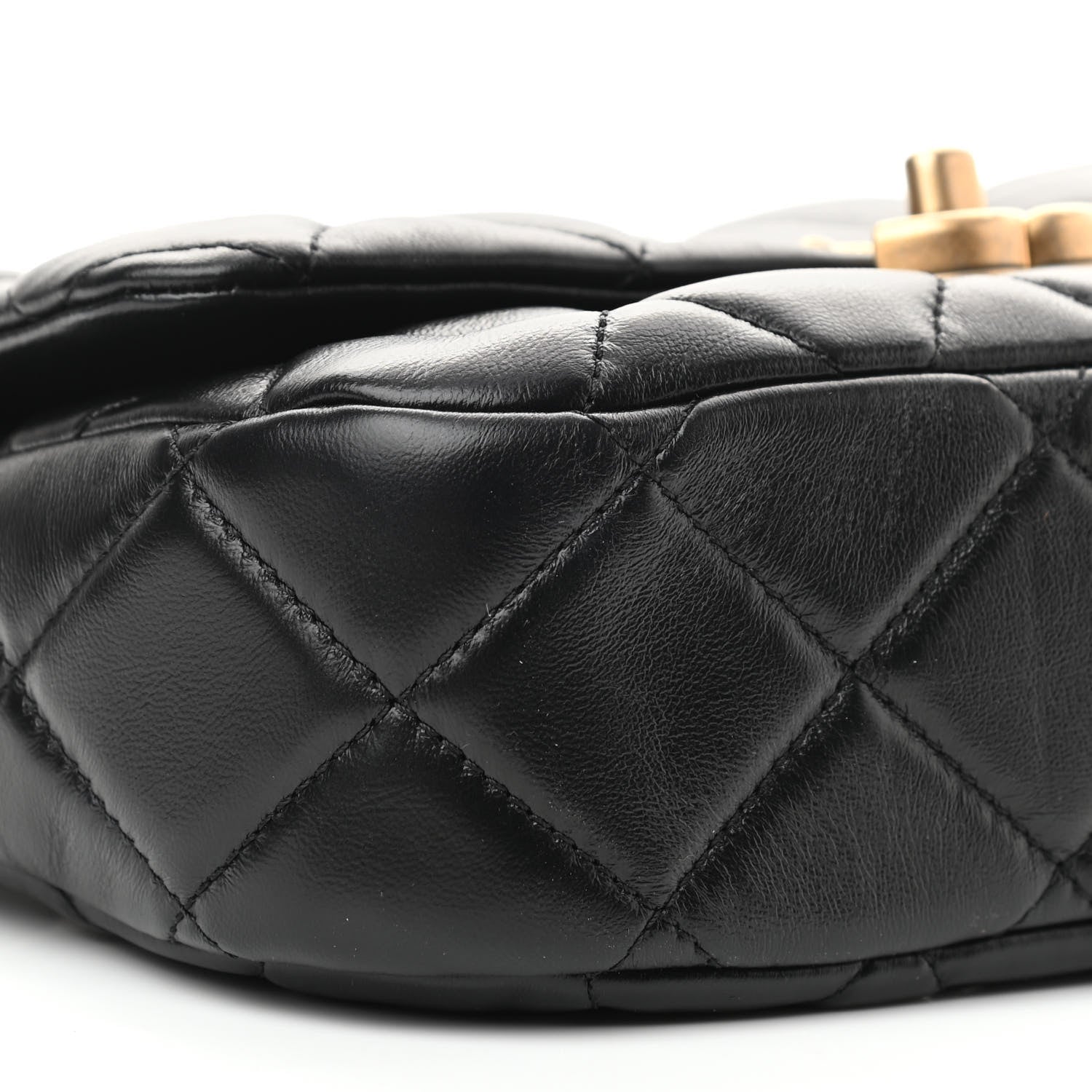 Chanel Lambskin Quilted Small Lacquered Chain Flap Black 9 of 10