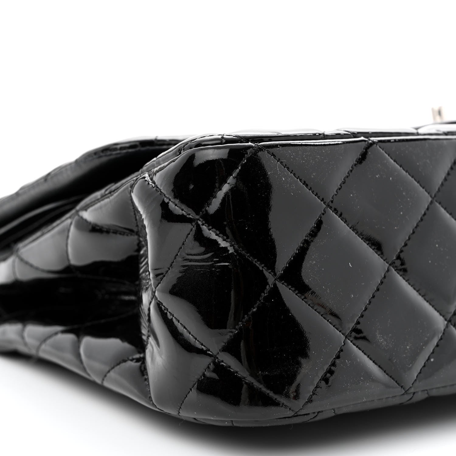 Chanel Patent Quilted Jumbo Double Flap Black 9 of 12