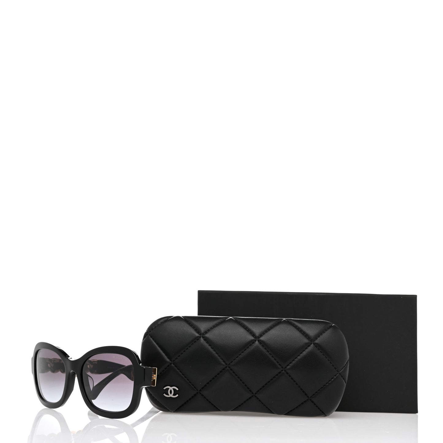 Acetate Chain Sunglasses 5465-Q-A Black